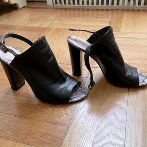 Vince Camuto size 9 soft black leather mules.